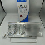 Multifunctional Kitchen Storage Stand with Jar & Knife Holder - Aluminum Wall-Mounted Organizer Rack