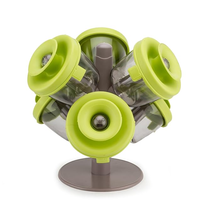 6-Piece Pop-Up Spice Rack & Seasoning Organizer Set - Clear See-Through Rotating Stand