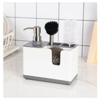 Multifunctional Kitchen Sink Caddy & Soap Dispenser Set - Countertop Sponge & Brush Organizer