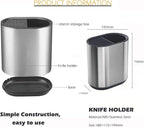 Extra Large 304 Stainless Steel Kitchen Utensil & Knife Holder - Multifunctional Countertop Organizer