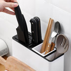 Multifunctional Kitchen Storage Box & Pot Lid Holder - Countertop Knife, Chopstick & Cutting Board Organizer
