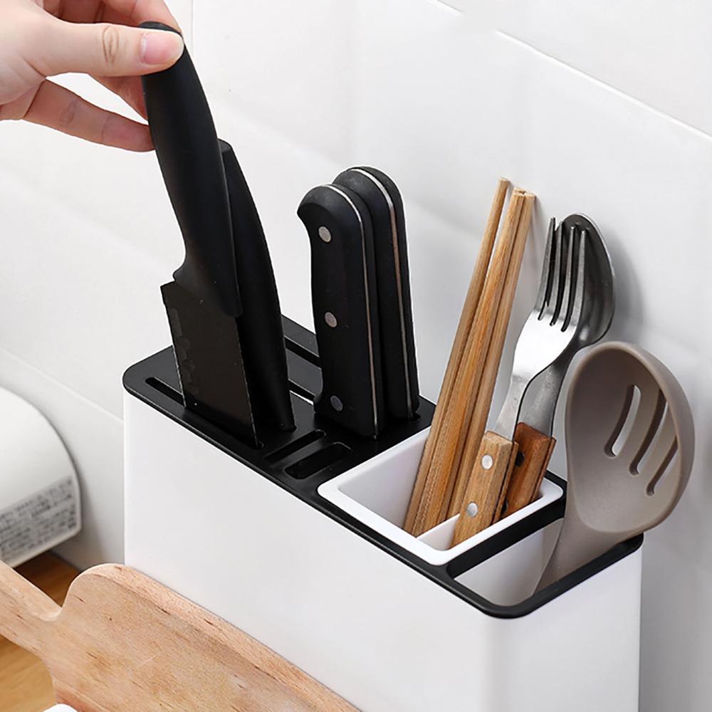 Multifunctional Kitchen Storage Box & Pot Lid Holder - Countertop Knife, Chopstick & Cutting Board Organizer