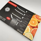 KUNZHISHENG 6-Piece Kitchen Knife Set - Stainless Steel Non-Stick Blades with Ergonomic Soft-Grip Handles