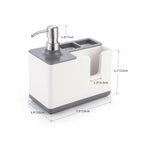 Multifunctional Kitchen Sink Caddy & Soap Dispenser Set - Countertop Sponge & Brush Organizer