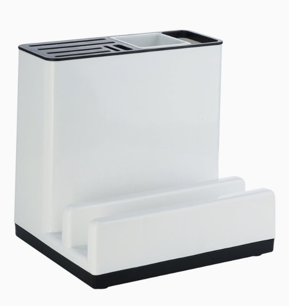 Multifunctional Kitchen Storage Box & Pot Lid Holder - Countertop Knife, Chopstick & Cutting Board Organizer