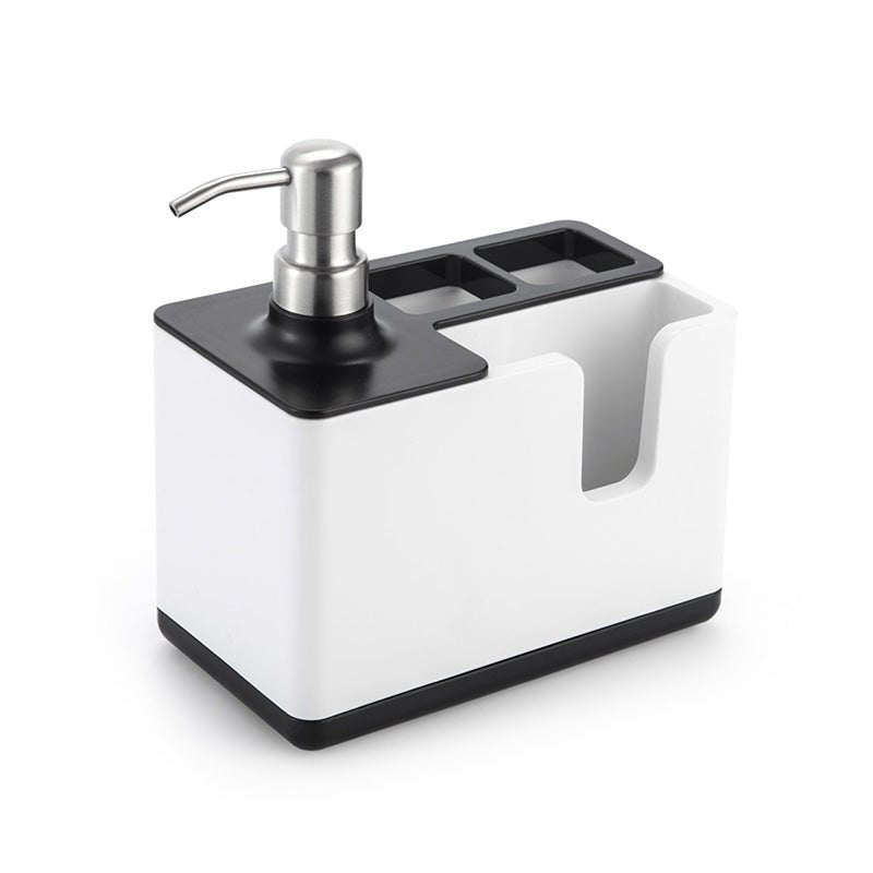 Multifunctional Kitchen Sink Caddy & Soap Dispenser Set - Countertop Sponge & Brush Organizer