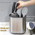 Extra Large 304 Stainless Steel Kitchen Utensil & Knife Holder - Multifunctional Countertop Organizer