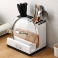 Multifunctional Kitchen Storage Box & Pot Lid Holder - Countertop Knife, Chopstick & Cutting Board Organizer