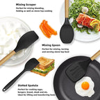 12-Piece Silicone Kitchen Utensils Set - Heat-Resistant Non-Stick Cooking Tools with Holder