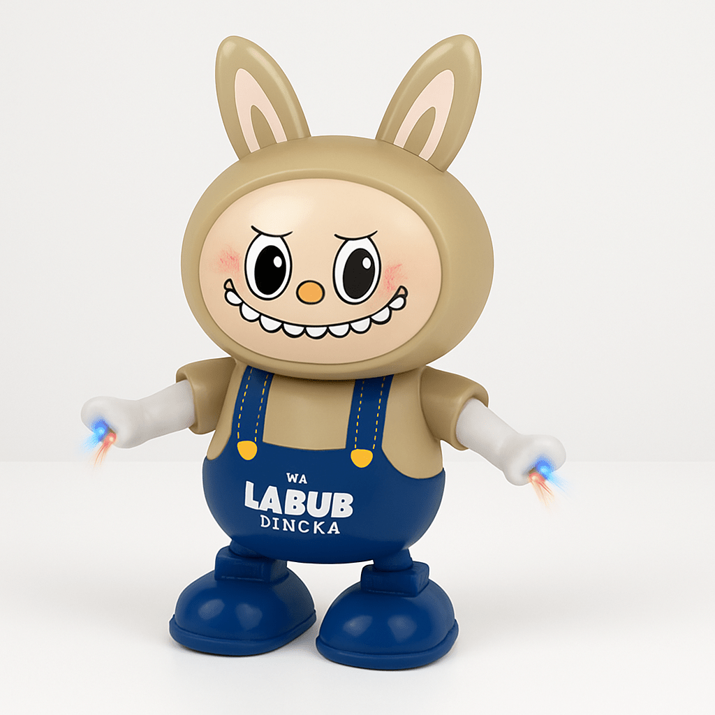 Labubu Dancing Electric Robot Toy - 3D Light, Music & Voice Recording Interactive Toy for Kids
