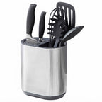 Extra Large 304 Stainless Steel Kitchen Utensil & Knife Holder - Multifunctional Countertop Organizer