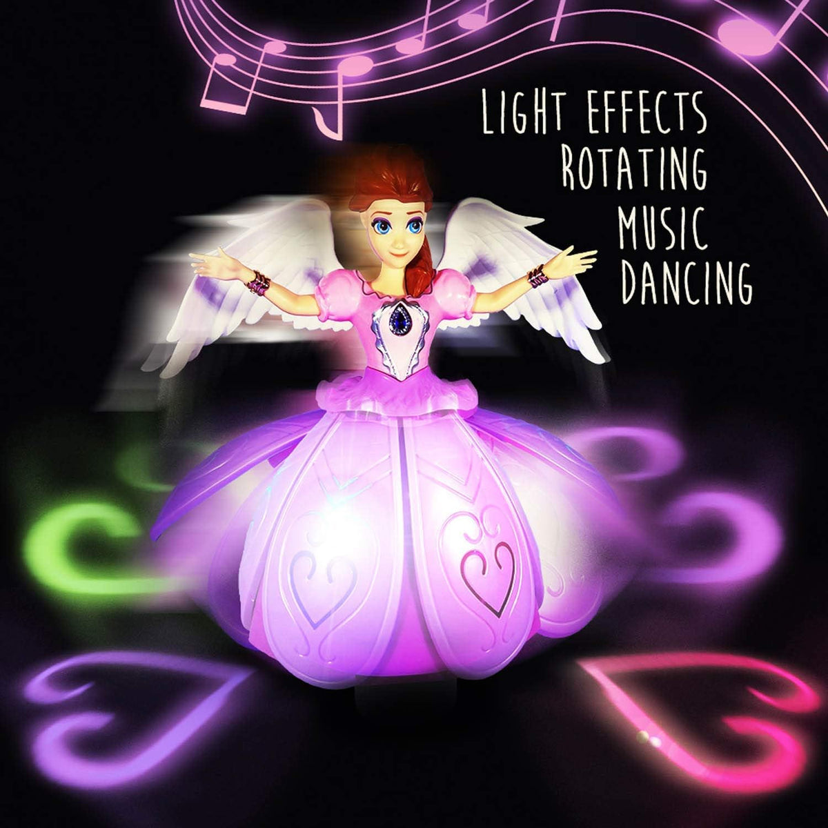 Dancing Angel Princess Doll Toy with 3D Lights & Music