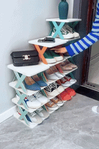 Multifunctional 6-Tier Storage Rack - Stackable Shoe & Item Organizer for Closet & Entryway