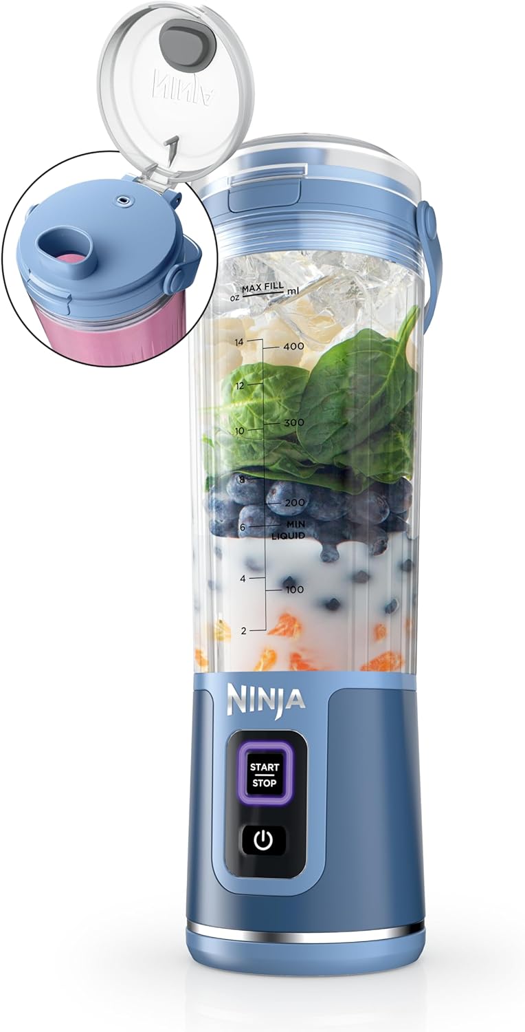 Ninja Blast Portable Blender (14 oz) - Cordless Smoothie Maker, Ice Crushing Mixer with Carry Handle