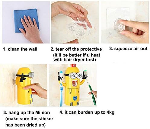 Minions Automatic Toothpaste Dispenser & Toothbrush Holder Set - Kids Bathroom Organizer