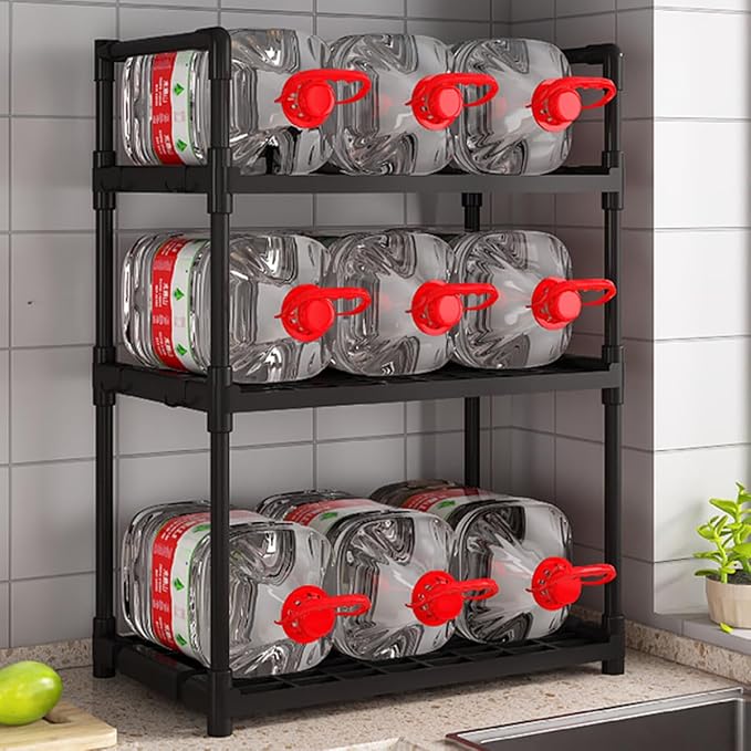 Kitchen Multifunctional Storage Rack - Multi-Layer Space-Saving Spice & Microwave Organizer Stand (Black)
