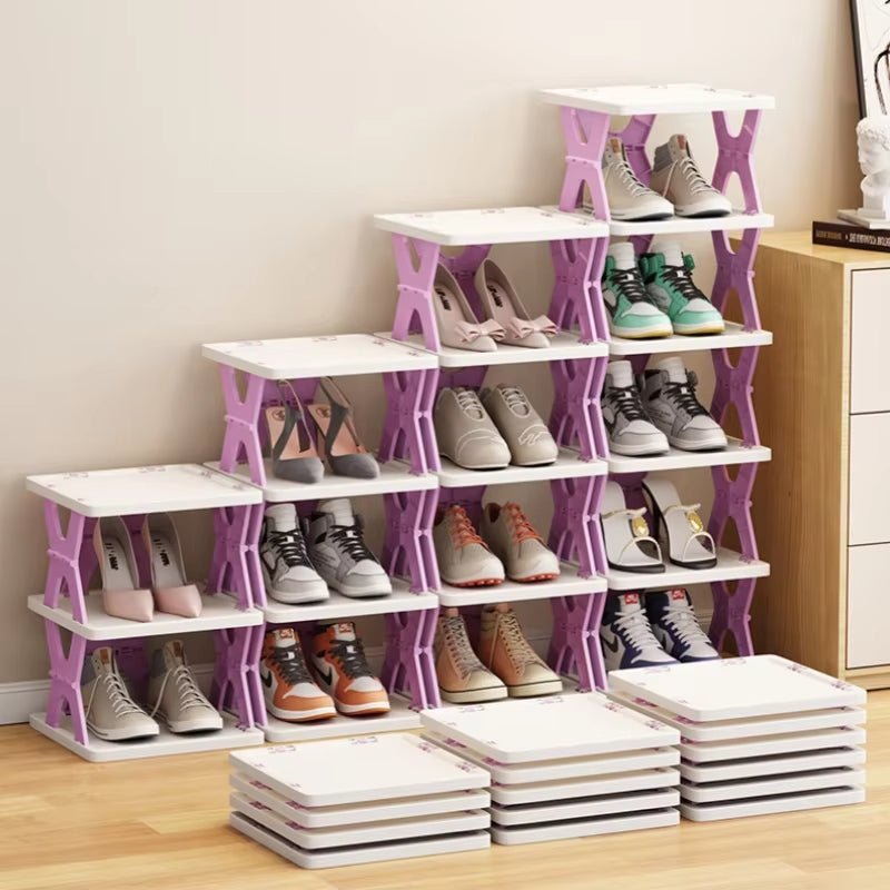Multifunctional 6-Tier Storage Rack - Stackable Shoe & Item Organizer for Closet & Entryway