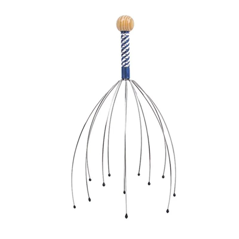 Manual Scalp Head Massager - Octopus Wire Hair Scrubber for Stress Relief & Relaxation
