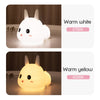 Cute Silly Rabbit Silicone LED Night Light & Bedside Lamp - Soft Touch Nursery & Bedroom Decor