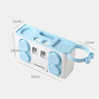 Multifunctional Wall-Mounted Bathroom Organizer - Toothpaste Dispensers & Magnetic Cup Holders Set