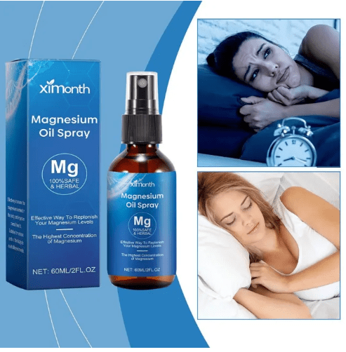 Ximonth Magnesium Oil Spray (60ml) - Pure Natural Muscle Relief, Cramp Recovery & Sleep Support Formula